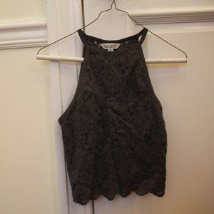American Eagle Grey Lace Crop Top